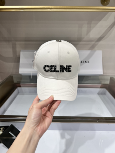 Replica Womens Hats Celine White Canvas Baseball Hat A190PP80 AA179532
