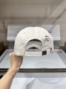 Replica Womens Hats Celine White Canvas Baseball Hat A190PP80 AA179532