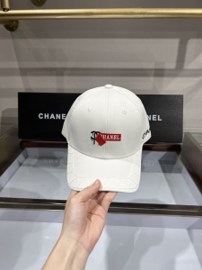Replica Womens Hats Chanel White Canvas Baseball Hat A190PP90 AA179515