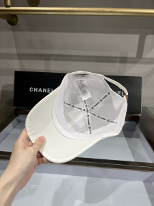 Replica Womens Hats Chanel White Canvas Baseball Hat A190PP90 AA179515