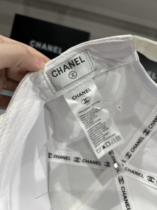 Replica Womens Hats Chanel White Canvas Baseball Hat A190PP90 AA179515