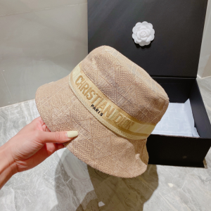 Replica Womens Hats Dior Beige Canvas Bucket Hat A190PP100 AA179526