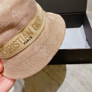 Replica Womens Hats Dior Beige Canvas Bucket Hat A190PP100 AA179526