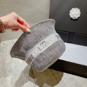 Replica Womens Hats Dior Gray Canvas Bucket Hat A190PP100 AA179527