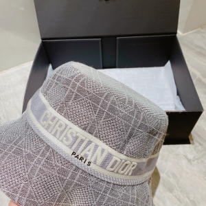 Replica Womens Hats Dior Gray Canvas Bucket Hat A190PP100 AA179527