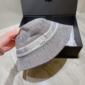 Replica Womens Hats Dior Gray Canvas Bucket Hat A190PP100 AA179527