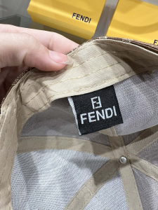 Replica Womens Hats Fendi Beige FF Jacquard Canvas Baseball Hat A190PP80 AA179534