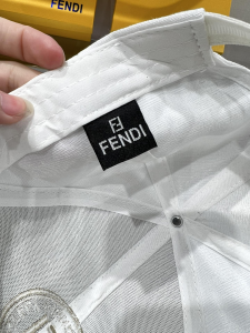 Replica Womens Hats Fendi White FF Jacquard Canvas Baseball Hat A190PP80 AA179535