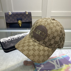 Replica Womens Hats Gucci Beige GG Supreme Canvas Cap Hat A144PP50 AA179249