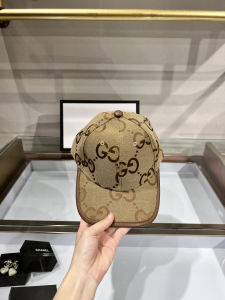 Replica Womens Hats Gucci Jumbo GG Canvas Baseball Cap Hat Beige A190PP85 AA179501