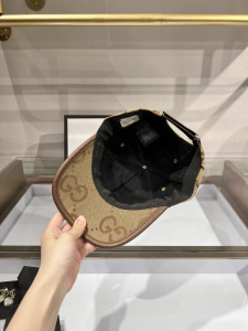 Replica Womens Hats Gucci Jumbo GG Canvas Baseball Cap Hat Beige A190PP85 AA179501