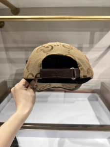 Replica Womens Hats Gucci Jumbo GG Canvas Baseball Cap Hat Beige A190PP85 AA179501