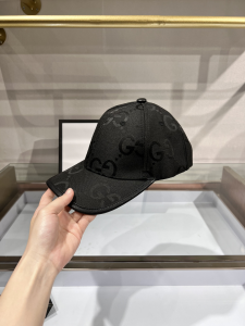 Gucci Jumbo GG Canvas Baseball Cap Hat Black 