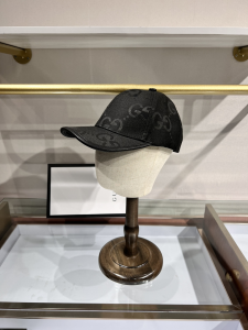 Replica Womens Hats Gucci Jumbo GG Canvas Baseball Cap Hat Black A190PP85 AA179502