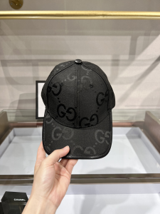 Replica Womens Hats Gucci Jumbo GG Canvas Baseball Cap Hat Black A190PP85 AA179502