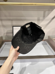 Replica Womens Hats Gucci Jumbo GG Canvas Baseball Cap Hat Black A190PP85 AA179502