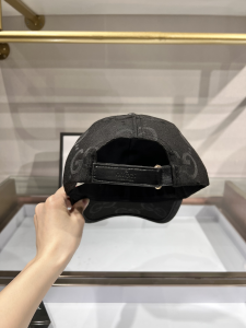 Replica Womens Hats Gucci Jumbo GG Canvas Baseball Cap Hat Black A190PP85 AA179502