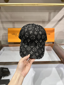 Replica Womens Hats Louis Vuitton Monogram Canvas Baseball Hat Black A190PP90 AA179509