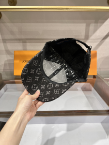 Replica Womens Hats Louis Vuitton Monogram Canvas Baseball Hat Black A190PP90 AA179509