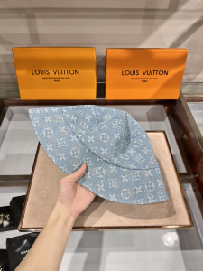 Replica Womens Hats Louis Vuitton Monogram Canvas Bucket Hat Blue A190PP90 AA179507