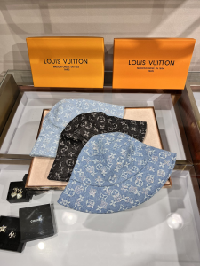 Replica Womens Hats Louis Vuitton Monogram Canvas Bucket Hat Blue A190PP90 AA179507