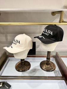 Replica Womens Hats Prada Black Re Nylon Baseball Hat A190PP90 AA179520