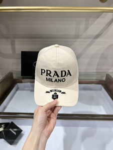 Replica Womens Hats Prada White Re Nylon Baseball Hat A190PP90 AA179521