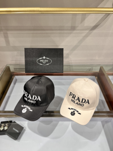 Replica Womens Hats Prada White Re Nylon Baseball Hat A190PP90 AA179521