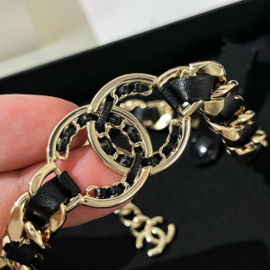 Replica Womens Jewelry Chanel VIP Chain Leather Choker Necklace A62PP280 AA179292