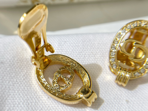 Replica Womens Jewelry Dior VIP Crystals Gold CD Earrings A62PP180 AA179301