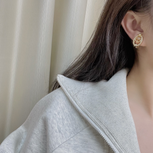 Replica Womens Jewelry Dior VIP Crystals Gold CD Earrings A62PP180 AA179301