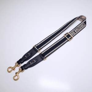 Dior Adjustable Shoulder Strap Ring Black Christian Dior Embroidery Black Calfskin Dior Adjustable Shoulder Strap Ring Black Christian Dior Embroidery Black Calfskin