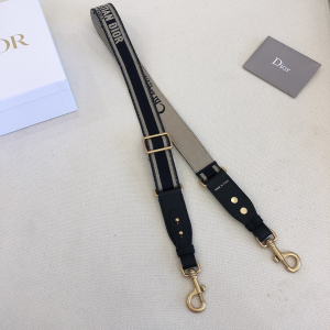 Dior Adjustable Shoulder Strap Ring Black Christian Dior Embroidery Black Calfskin Dior Adjustable Shoulder Strap Ring Black Christian Dior Embroidery Black Calfskin
