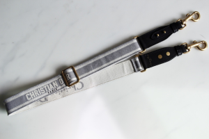 Dior Adjustable Shoulder Strap Ring Gray Christian Dior Embroidery Black Calfskin Dior Adjustable Shoulder Strap Ring Gray Christian Dior Embroidery Black Calfskin