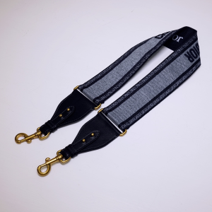 Dior Shoulder Strap Ring Black Christian Dior Embroidery Black Calfskin Dior Shoulder Strap Ring Black Christian Dior Embroidery Black Calfskin