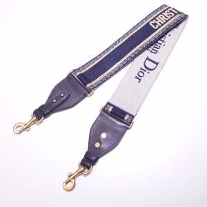 Dior Shoulder Strap Ring Blue Christian Dior Embroidery Black Calfskin Dior Shoulder Strap Ring Blue Christian Dior Embroidery Black Calfskin