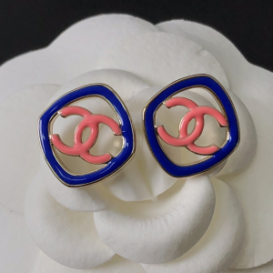 Replica Womens Jewelry Chanel Oval Pink CC Logo Earrings A39PP110 AA179569