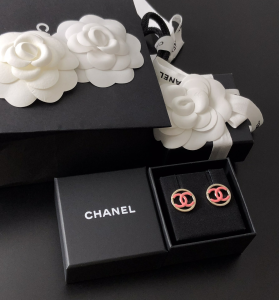 Replica Womens Jewelry Chanel Round Pink CC Logo Earrings A39PP110 AA179571