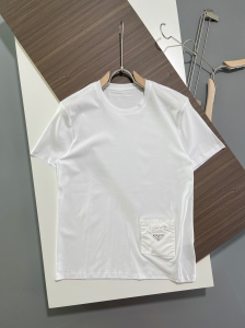 Prada White Cotton T Shirt Pocket 