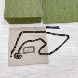 Replica Womens Belts Gucci GG Marmont Chain Belt in Black A175PP240 AA179872
