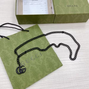 Replica Womens Belts Gucci GG Marmont Chain Belt in Black A175PP240 AA179872