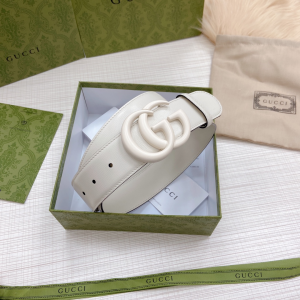 Replica Womens Belts Gucci GG Marmont Wide Belt in White 40MM A175PP240 AA179870