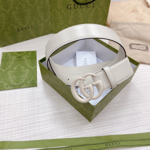 Replica Womens Belts Gucci GG Marmont Wide Belt in White 40MM A175PP240 AA179870