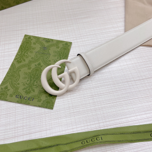 Replica Womens Belts Gucci GG Marmont Wide Belt in White 40MM A175PP240 AA179870