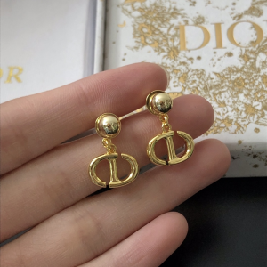 Replica Womens Jewelry Dior CD Navy Earrings Gold A39PP100 AA179752