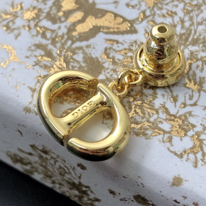 Replica Womens Jewelry Dior CD Navy Earrings Gold A39PP100 AA179752