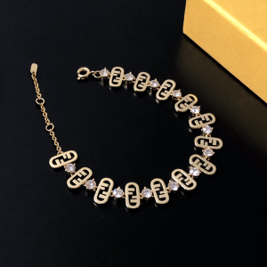 Fendi Olock Small Clip Link Bracelet Gold 