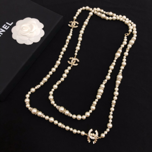 Chanel CC Pearls Long Necklace 