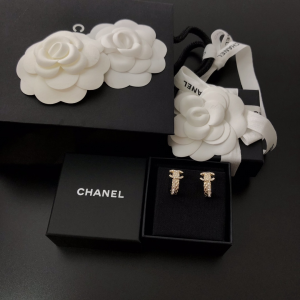 Replica Womens Jewelry Chanel Crystals CC Hoop Earrings Gold A39PP120 AA179932