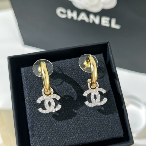 Chanel VIP Crystals CC Drop Earrings 